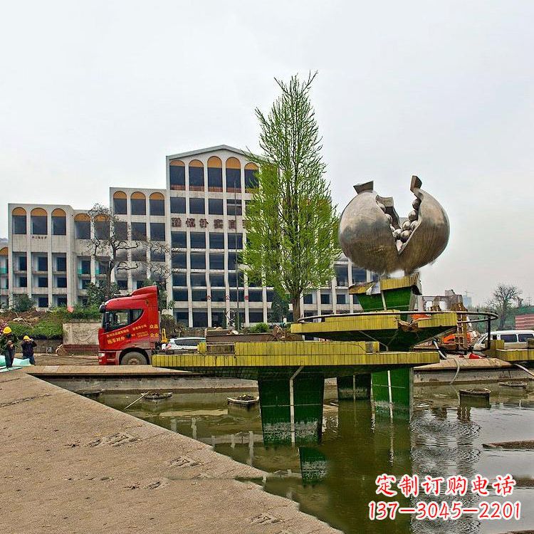 益阳不锈钢石榴景观雕塑美丽的艺术之旅