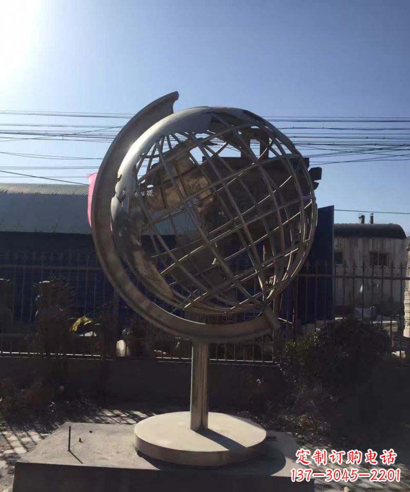 益阳不锈钢地球仪雕塑精美装饰室内空间