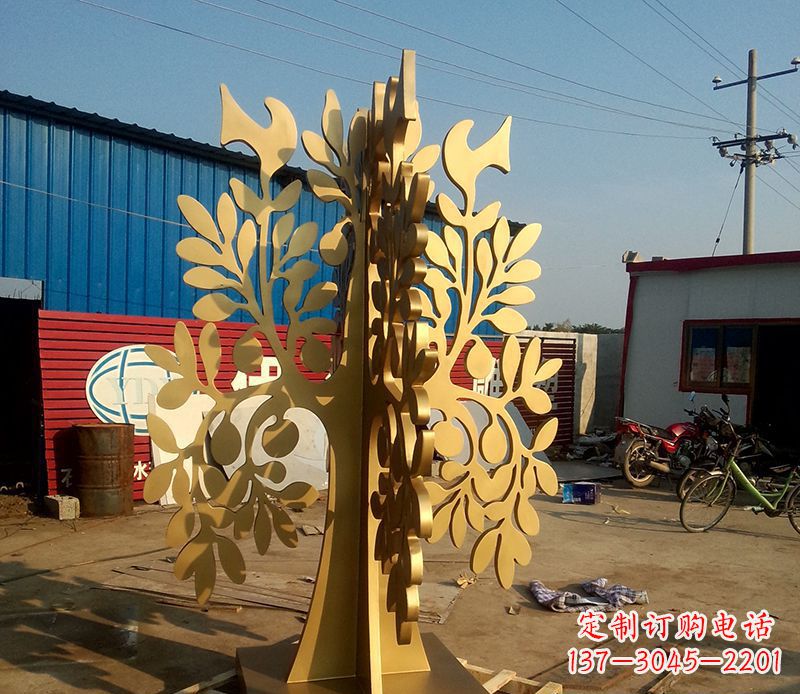 益阳不锈钢树叶园林景观雕塑——美妙绝伦的艺术之作