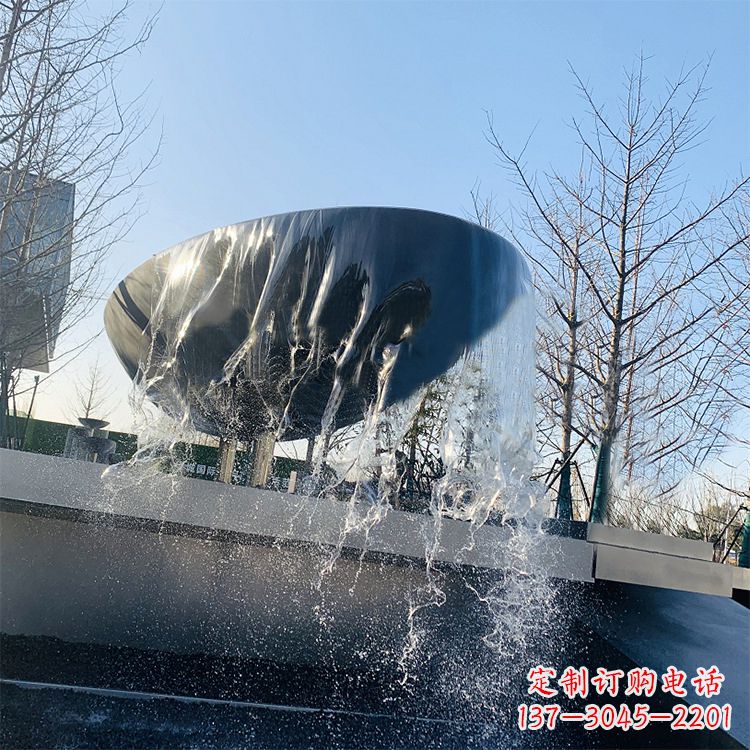 益阳不锈钢水钵瀑布喷泉雕塑艺术与美感的完美结合
