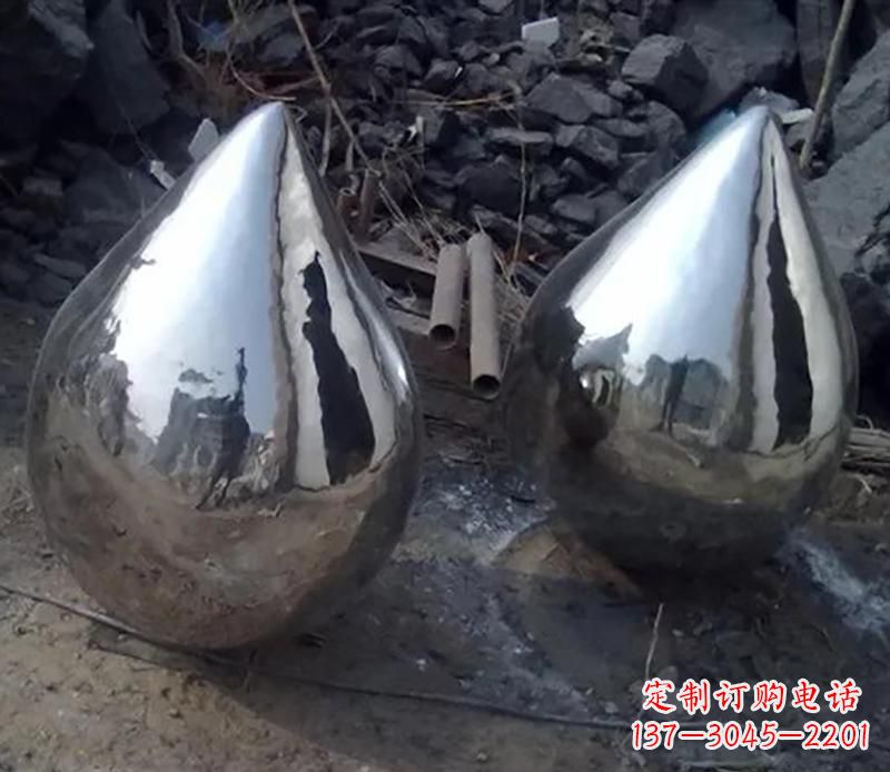 益阳不锈钢水滴雕塑美丽绽放