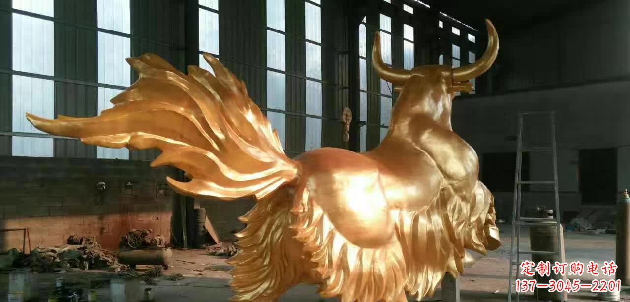 益阳不锈钢钛金牦牛动物雕塑