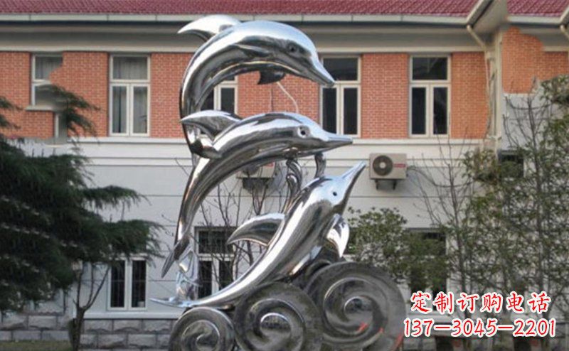 益阳不锈钢跳跃海豚雕塑