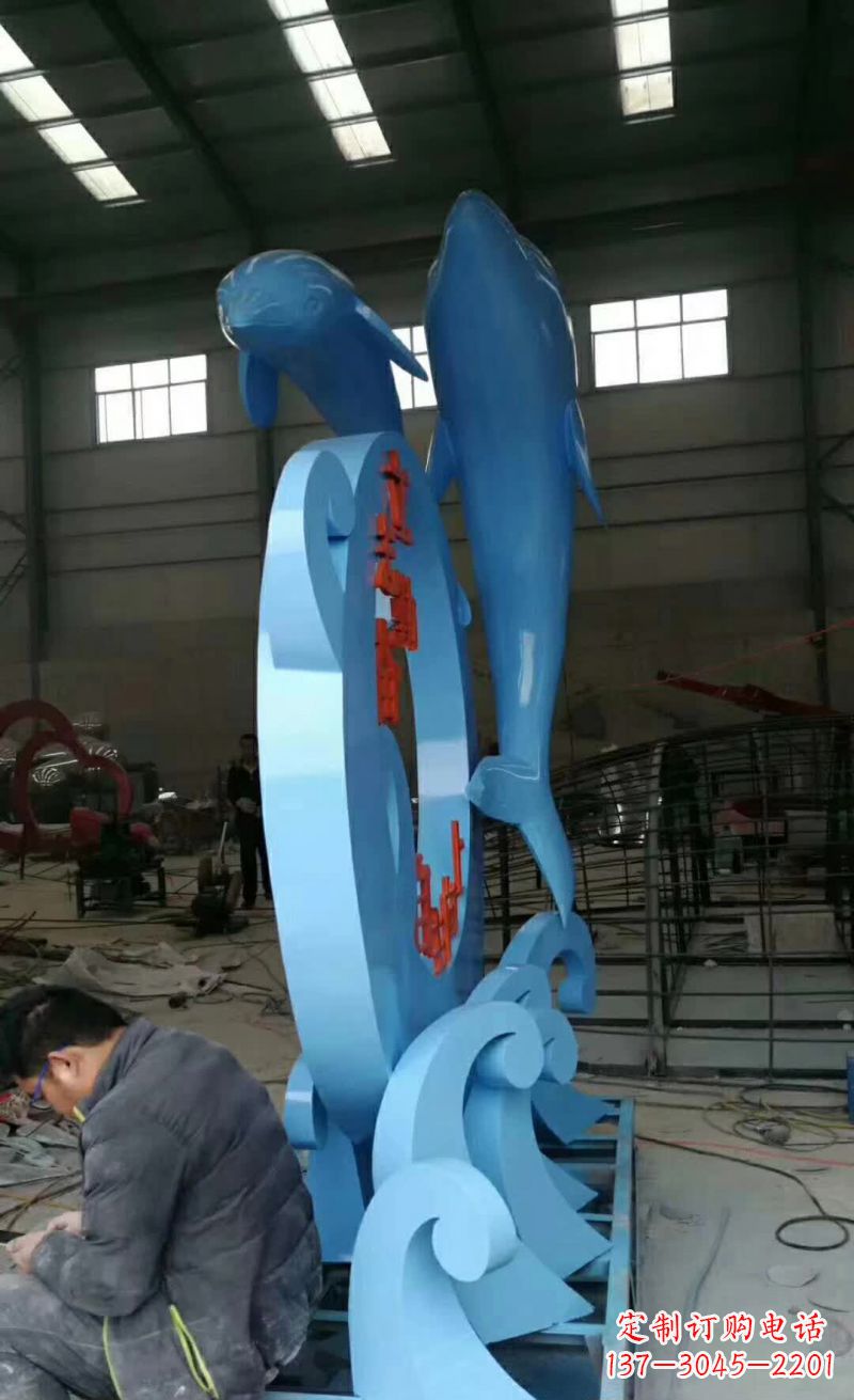 益阳不锈钢海豚雕塑精致优雅的艺术品