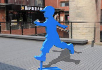 益阳儿童雕塑不锈钢跑步儿童雕塑