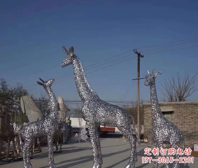 益阳不锈钢镂空雕塑长颈鹿