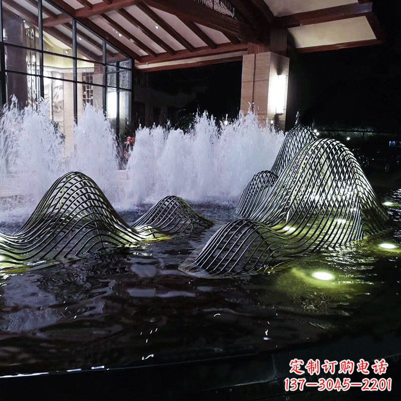 益阳不锈钢铁艺水景假山精美雕塑艺术