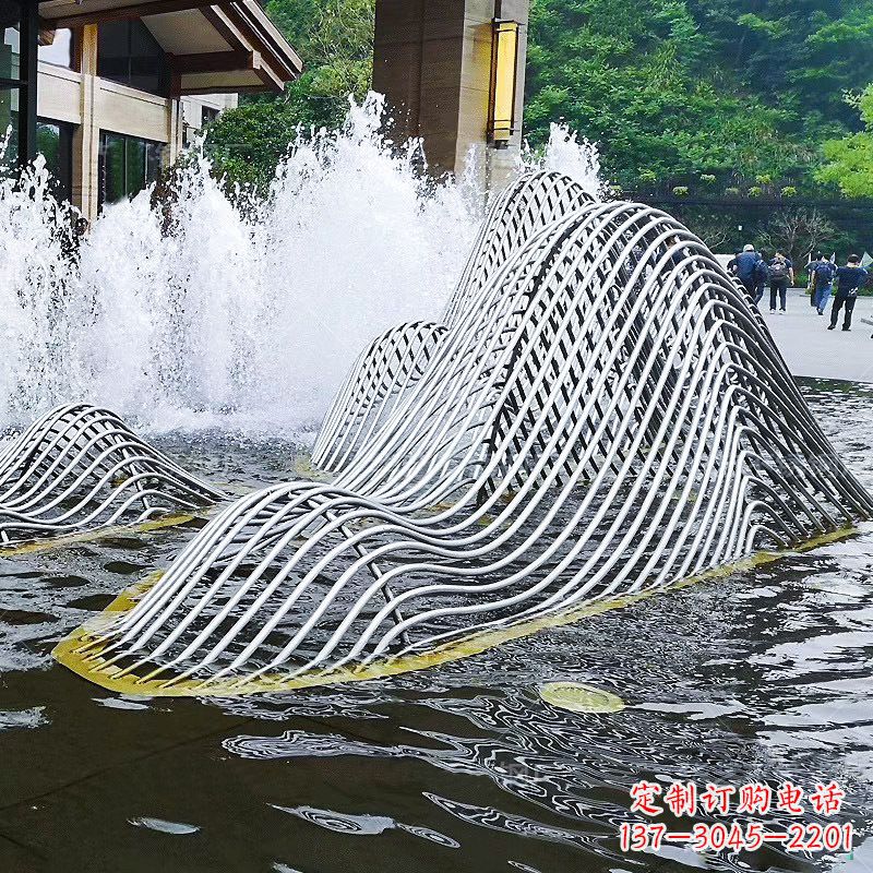 益阳不锈钢网格制作的假山雕塑