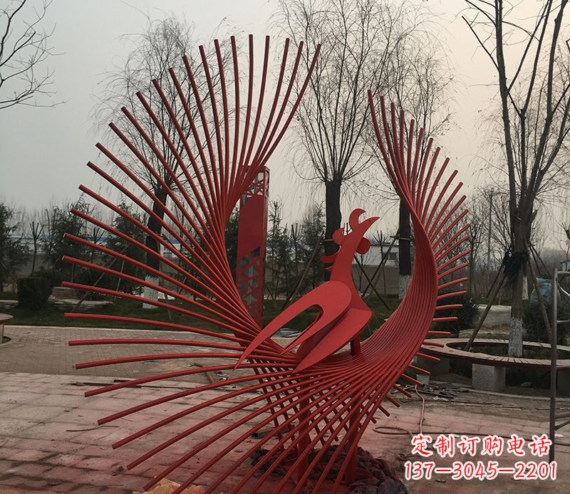 益阳不锈钢网状凤凰雕塑精美的艺术之作
