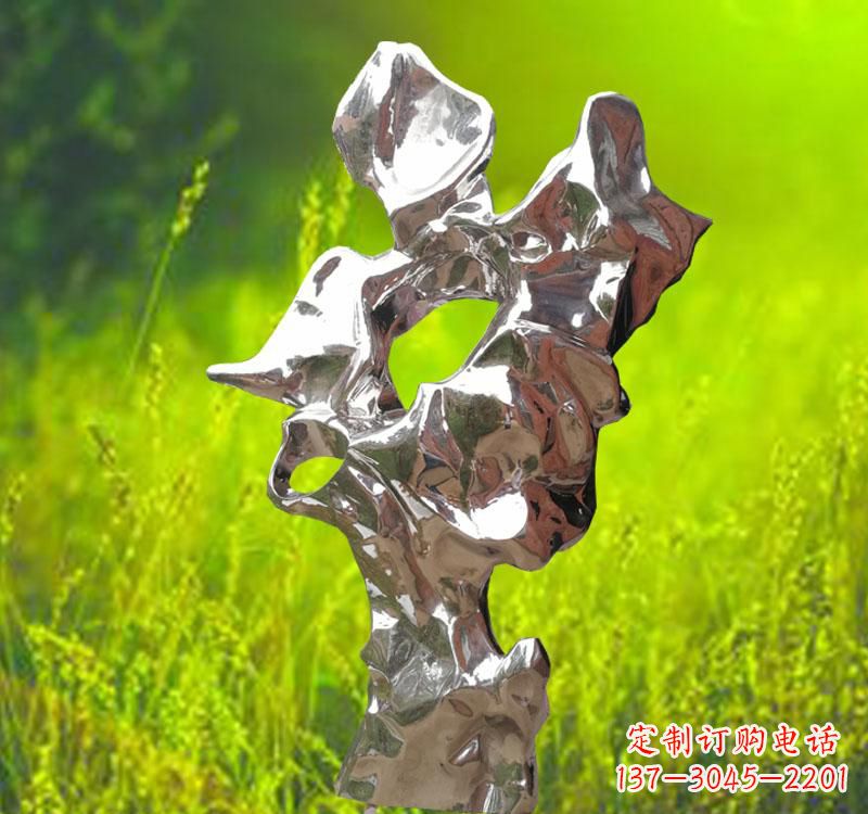 益阳太湖石雕塑精致的不锈钢艺术