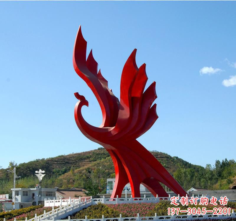 益阳不锈钢现代凤凰雕塑——给都市带来灵动之美