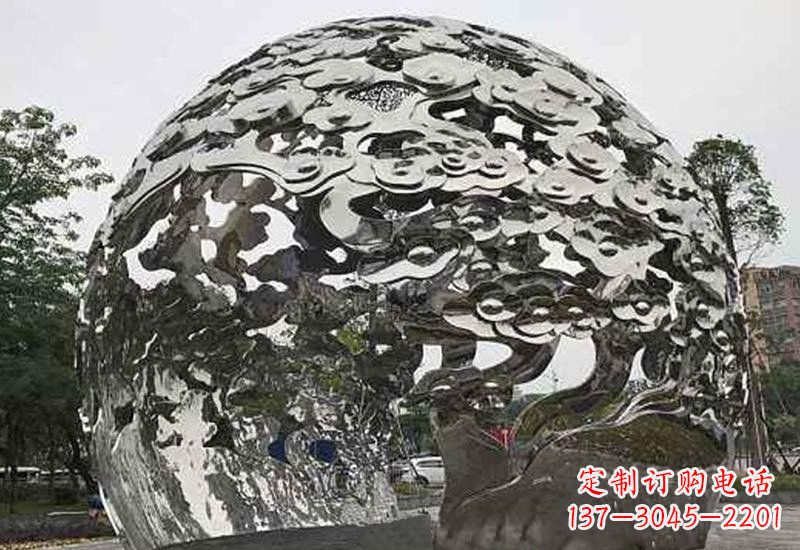 益阳不锈钢祥云镂空球拱门雕塑