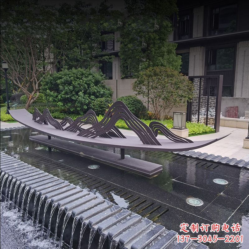 益阳精美的不锈钢小船假山