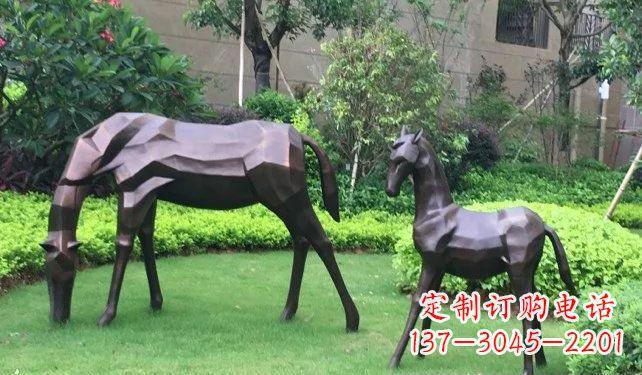 益阳不锈钢马雕塑精致的园林景观装饰