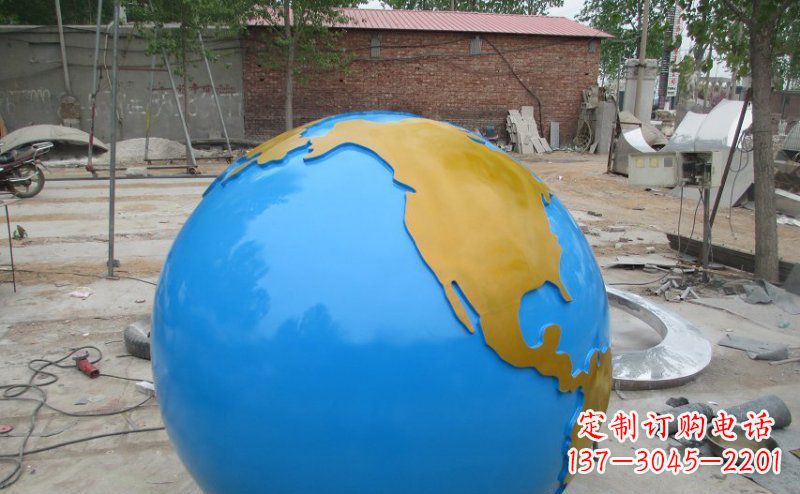 益阳不锈钢校园地球雕塑象征着全球友好