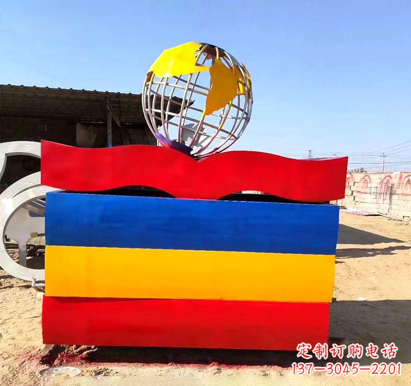 益阳不锈钢校园地球仪雕塑缅怀地球之美
