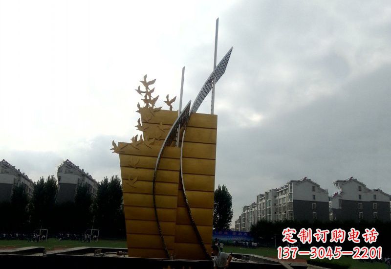 益阳不锈钢校园帆船雕塑引领新时代