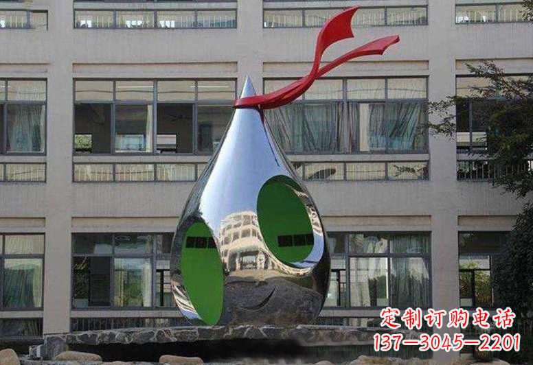 益阳不锈钢校园水滴雕塑
