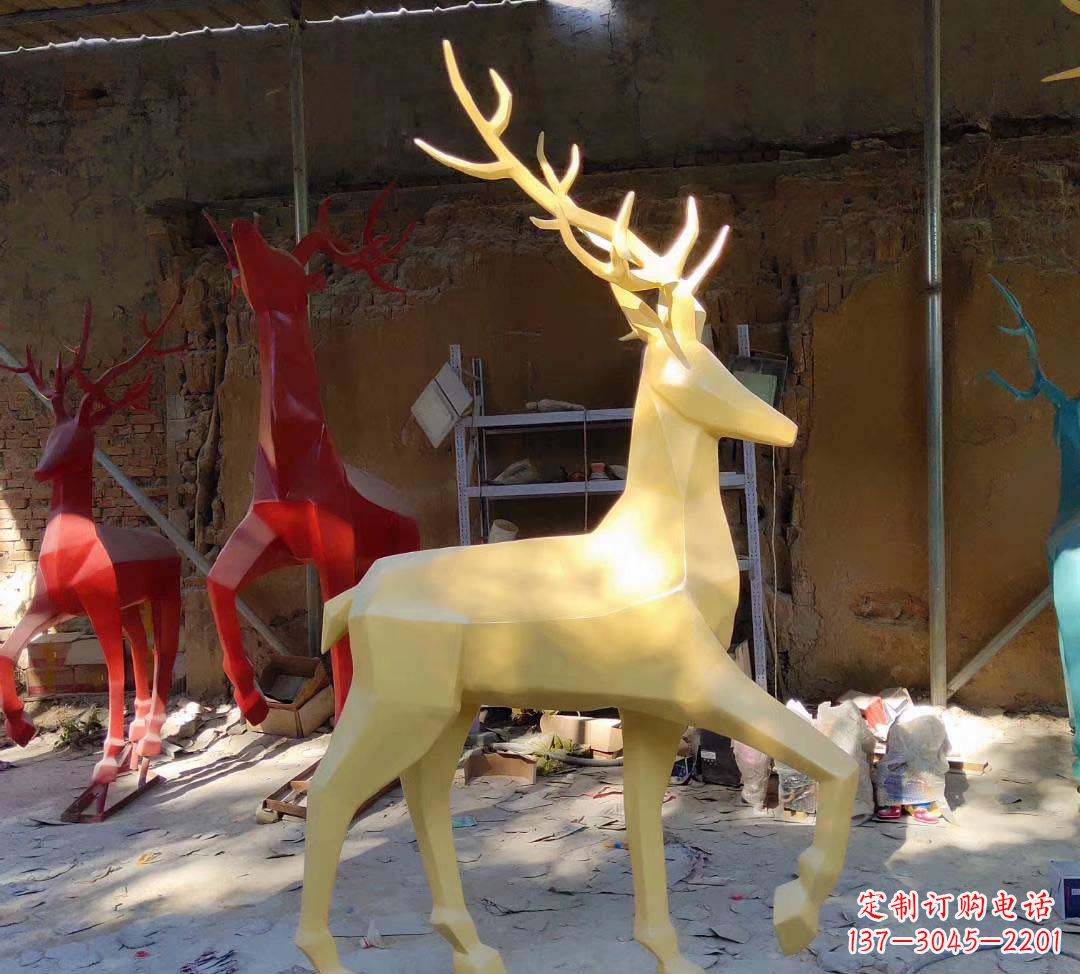 益阳新款仿真不锈钢小鹿雕塑