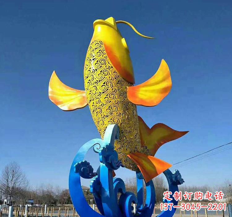 益阳不锈钢艺术鲤鱼雕塑艺术之美与生活之灵