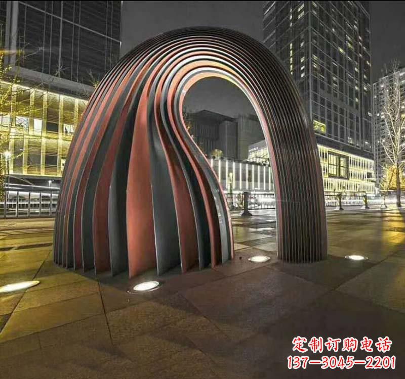 益阳不锈钢异形拱门雕塑精致古典风格