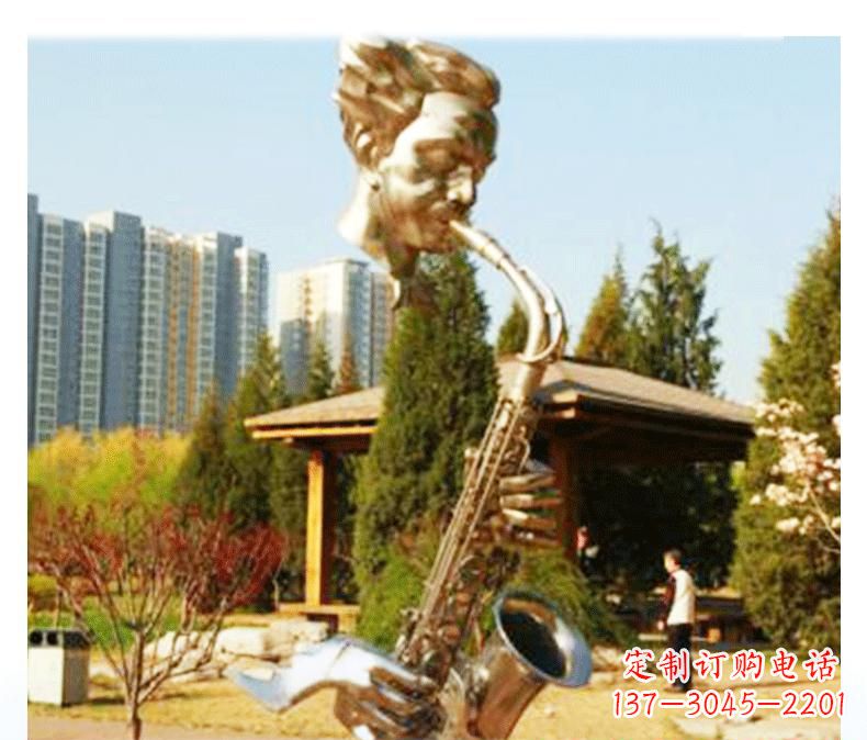 益阳不锈钢萨克斯雕塑精美而又抒情