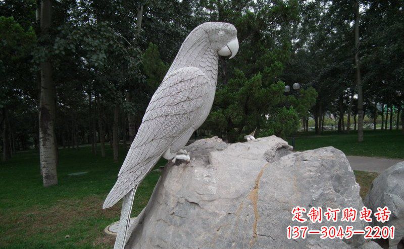 益阳不锈钢鹦鹉精美的雕塑艺术