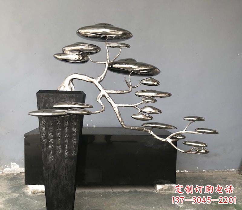 益阳不锈钢迎客松雕塑雕塑带来的美丽
