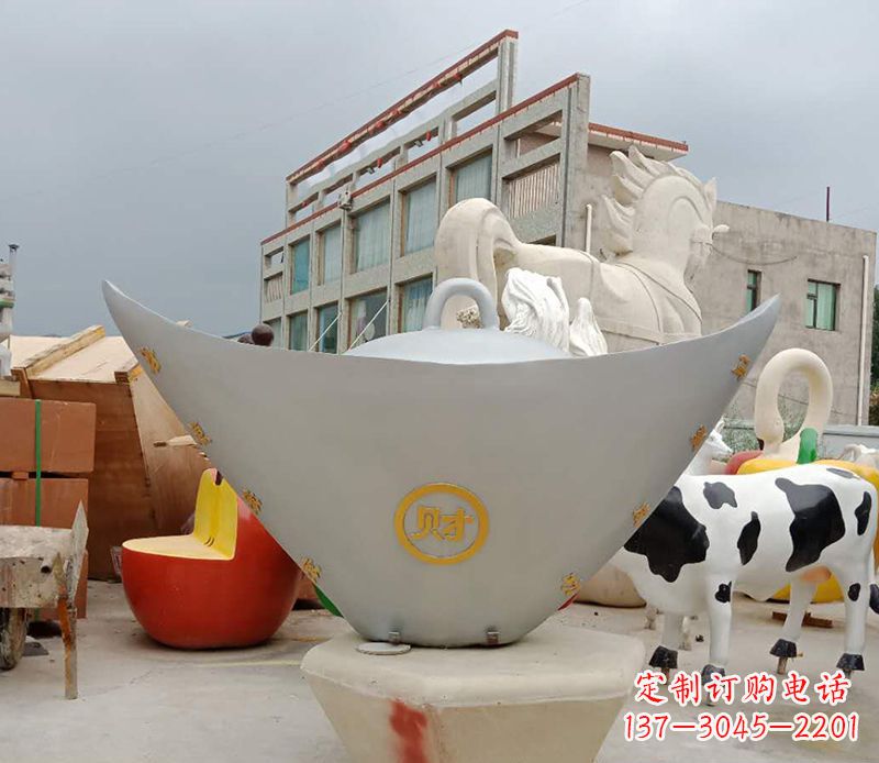 益阳不锈钢元宝雕塑精美而珍贵