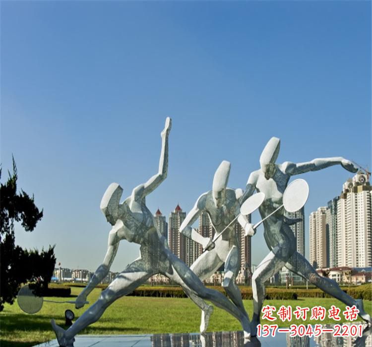 益阳不锈钢羽毛球雕塑——拓展你的园林视野