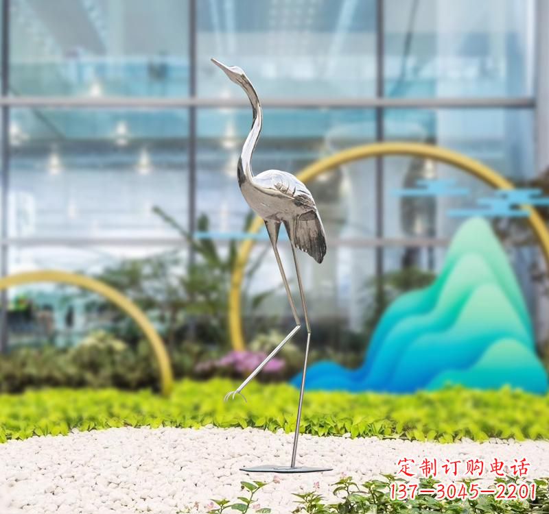 益阳不锈钢展翅仙鹤雕塑