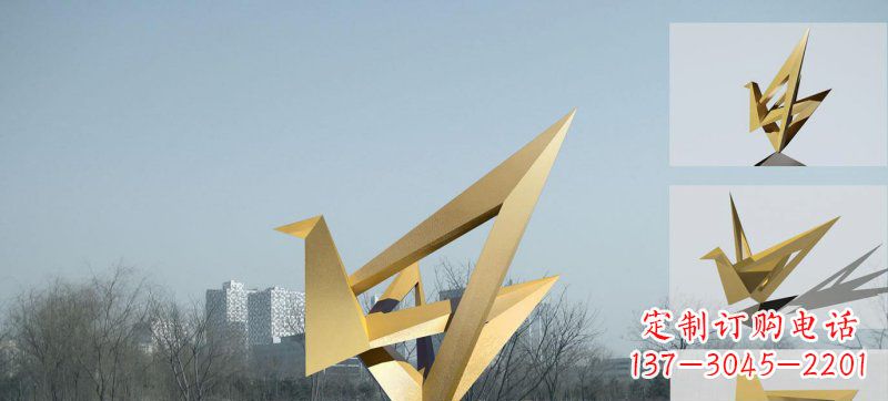 益阳不锈钢仙鹤雕塑灵动的艺术符号