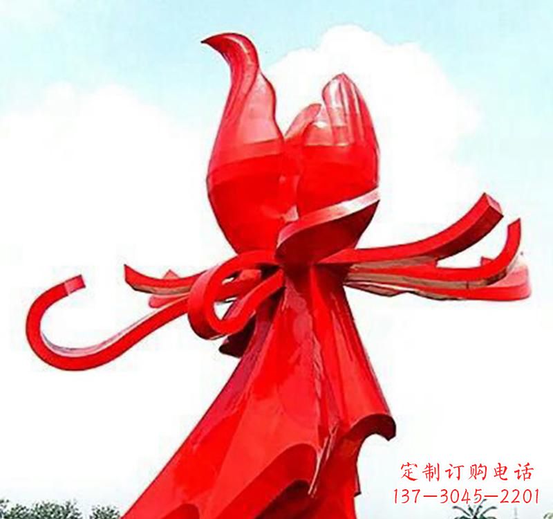 益阳不锈钢玫瑰雕塑,传递爱与和平
