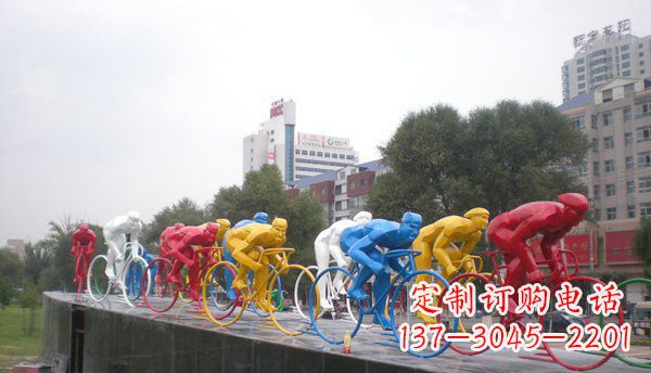 益阳不锈钢自行车雕塑激情与美感的结合
