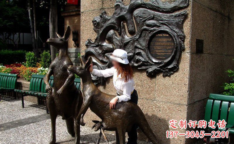 益阳袋鼠雕塑——装点步行街的美丽风景