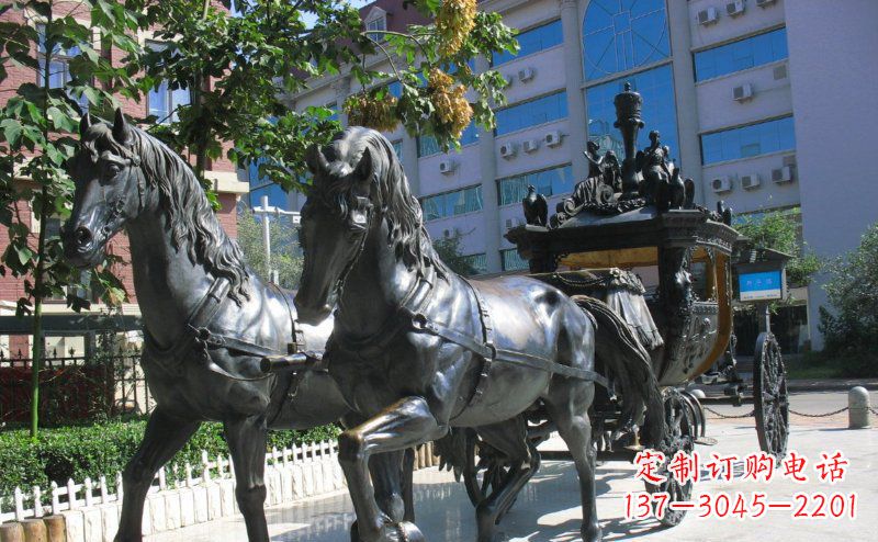 益阳马车雕塑西方步行街的瑰宝