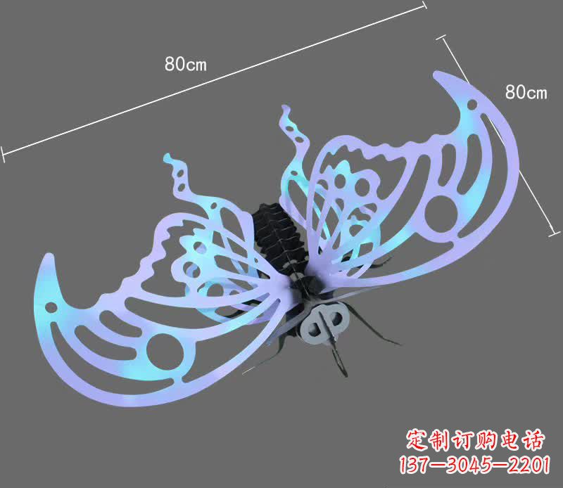 益阳彩绘不锈钢蝴蝶雕塑宛如梦幻般的艺术之作