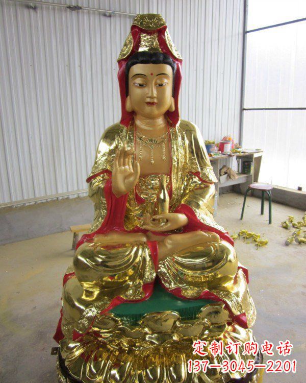 益阳彩绘观音菩萨铜雕