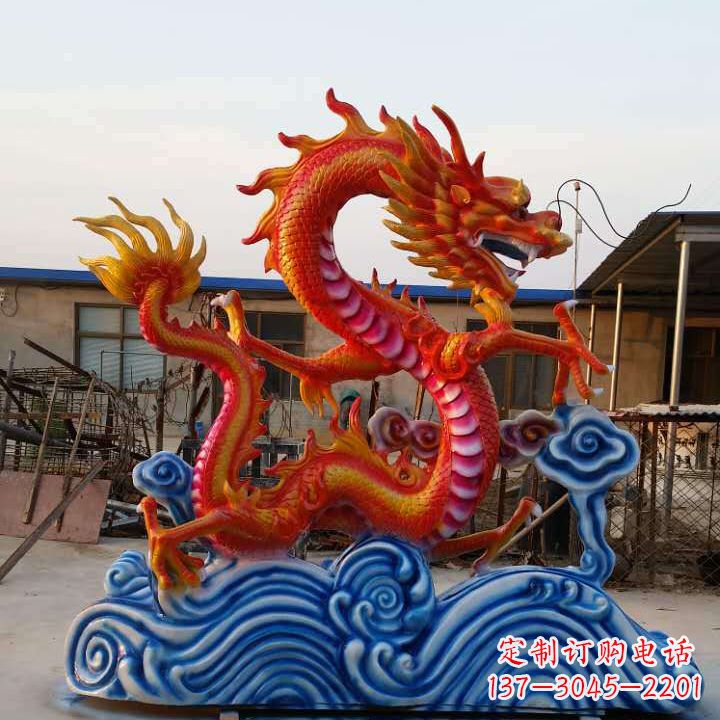 益阳彩绘龙神兽动物铜雕