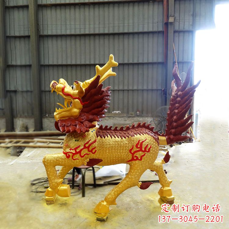 益阳精美麒麟铜雕塑