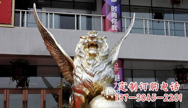 益阳铜雕狮子西洋狮子的精美雕塑