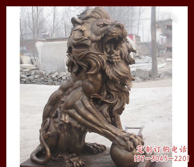 益阳传统工艺——踩球欧式狮子铜雕