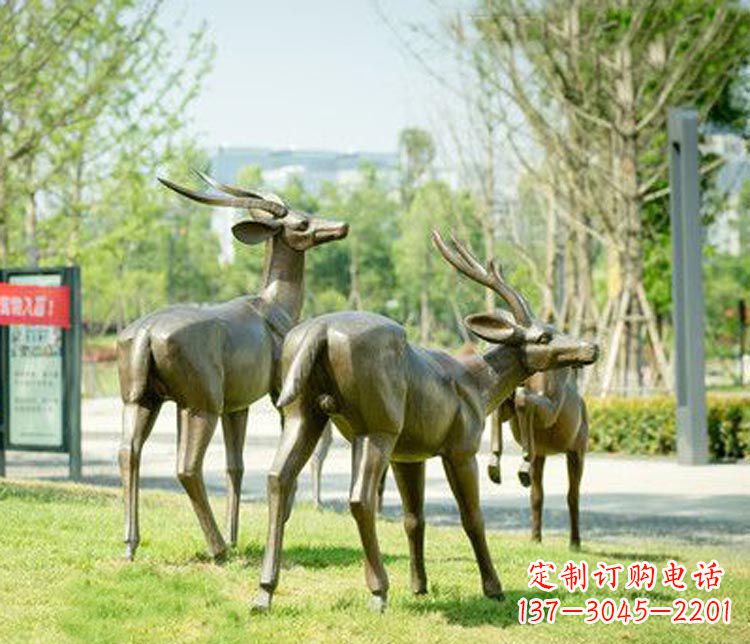 益阳藏羚羊公园羚羊铜雕