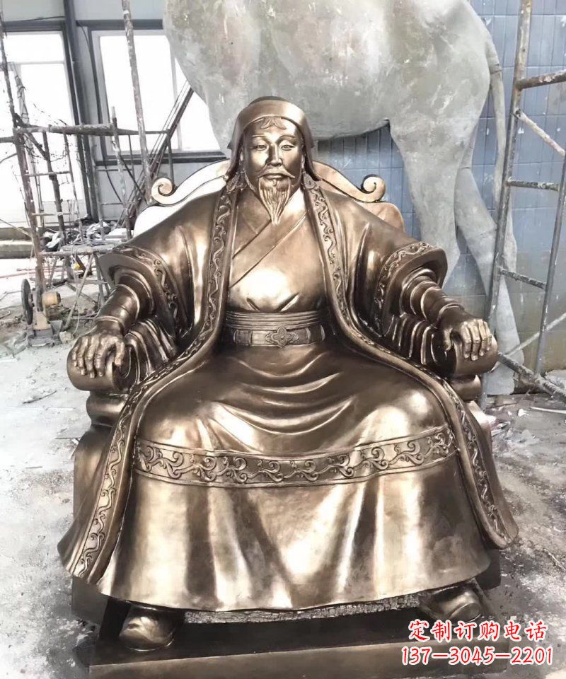 益阳成吉思汗铜雕——象征着蒙古强大力量