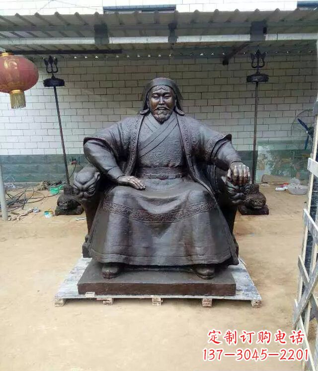 益阳成吉思汗铜雕古代伟人