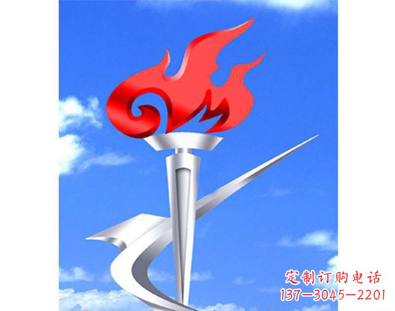益阳城市文化的象征——不锈钢火炬雕塑