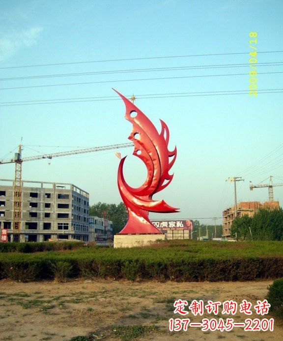 益阳不锈钢凤凰雕塑传承传统文化的艺术精品