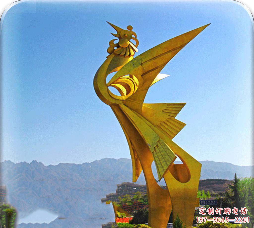 益阳城市美化之翅——凤凰景观雕塑