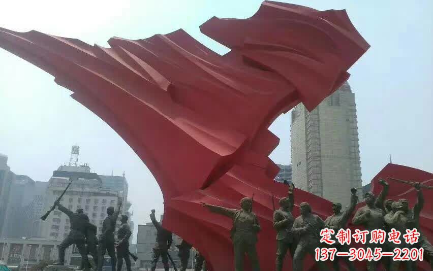 益阳大型不锈钢红军雕塑——见证历史荣光