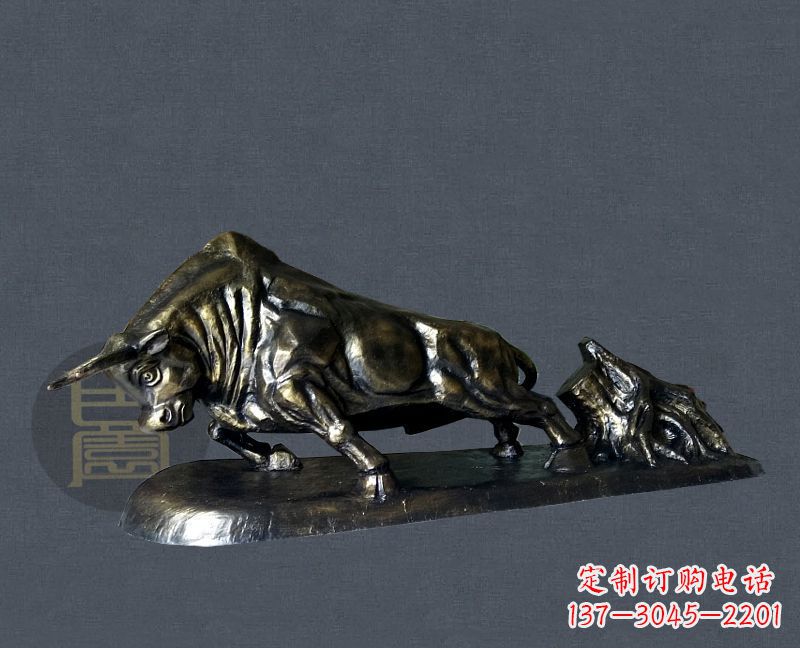 益阳缔造城市景观,铜雕拓荒牛添彩